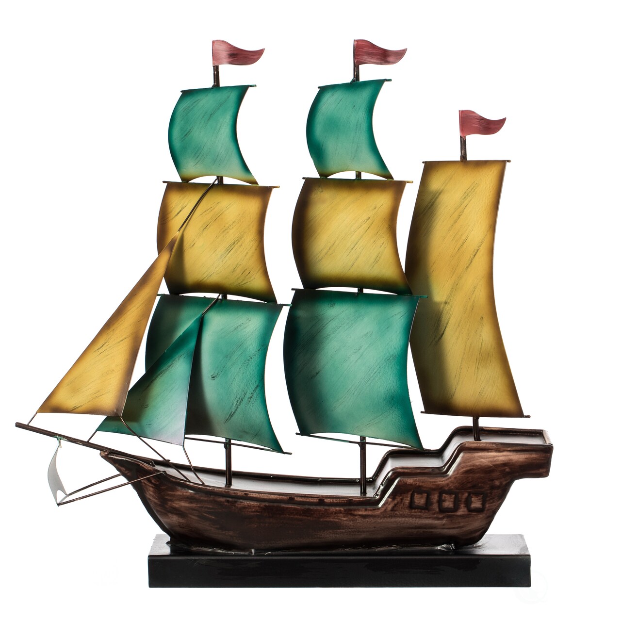 Nautical Home Decor Metal Sailboat Centerpiece Ship Decor Desktop Decoration